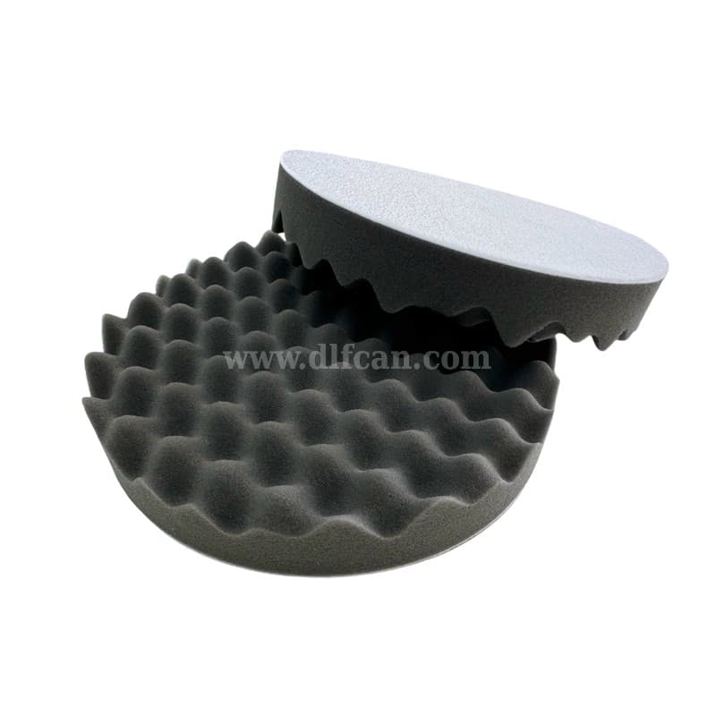 200mm Black Waffle Foam Pad Pair for Large Surface Finishing